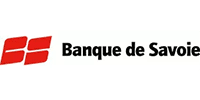 Banque de Savoie : Votre partenaire bancaire de proximité Logo Banque de Savoie avec monogramme stylisé rouge et texte noir, établissement financier régional.