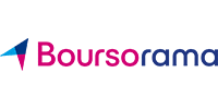 Logo Boursorama : Identité de la Première Banque en Ligne Logo Boursorama composé d'une flèche stylisée et du nom bicolore en rose et bleu marine.