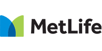 Logo MetLife Officiel - Assurance et Services Financiers Logo MetLife avec un symbole M composé de formes entrelacées bleu et vert à côté du nom en noir.