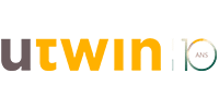Logo Utwin Edition Spéciale 10 Ans d'Anniversaire Logo Utwin orange et gris célébrant ses 10 ans avec un macaron d'anniversaire coloré.